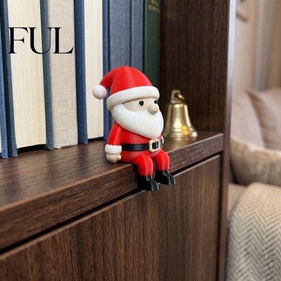 Holiday Shelf Sitter 3D Printed Santa Claus Figurine, Christmas Decoration, Party Supplies Small Gnome Statue for Desktop Home Decor Seasonal