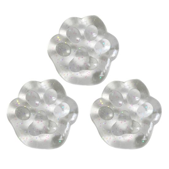 3/5Pcs Clear Cat Paw Squeeze Toy Anxiety Stress Relief Transparent Kitten Paw Pinch Sensory Toy Kids Teens Adults Soft