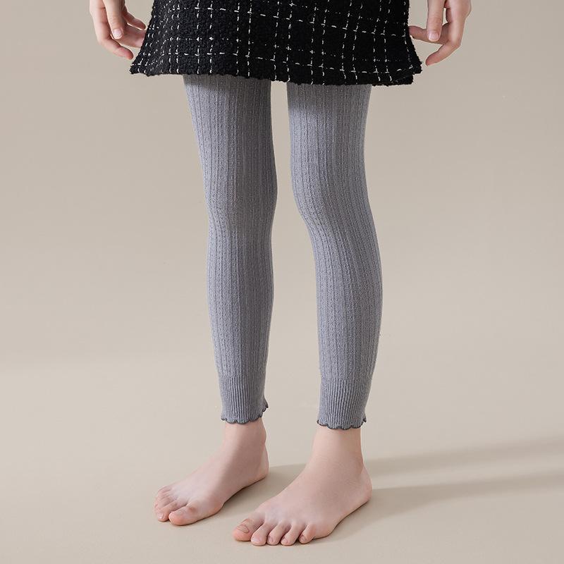 

Детские леггинсы для девочек весна осень вязание ребристые детские колготки для девочек мода 0-12лет студенческие спортивные детские колготки L(5-8y) серый