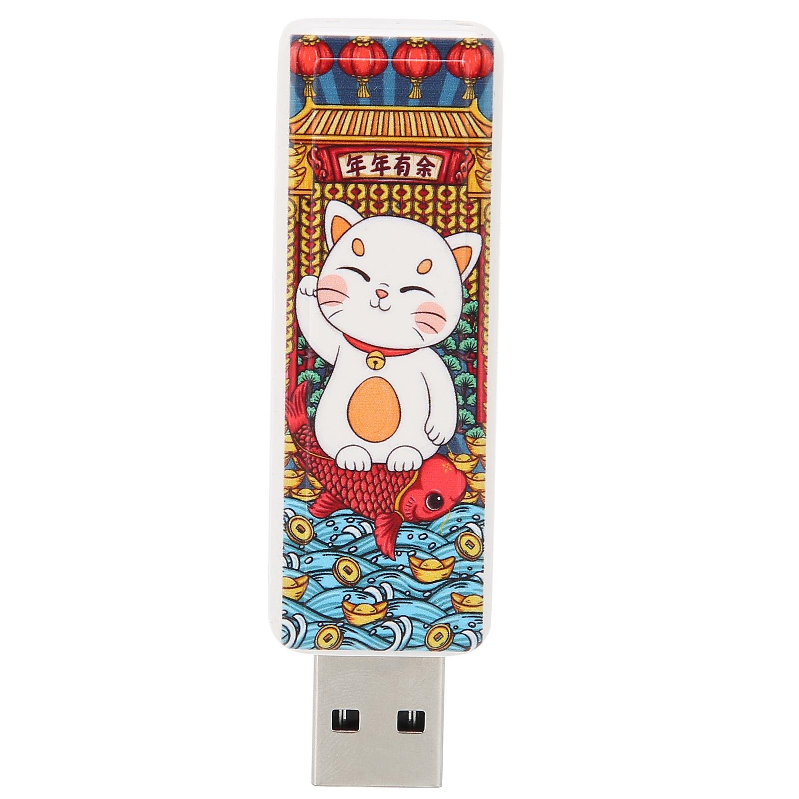 

USB-флеш-накопитель с рисунком милого кота, горячая замена, Plug and Play, стандарт USB2.0, ударопрочность, портативный 64GB