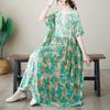 Simple Fashion Summer New Plus Size Round Neck Printed Dresses