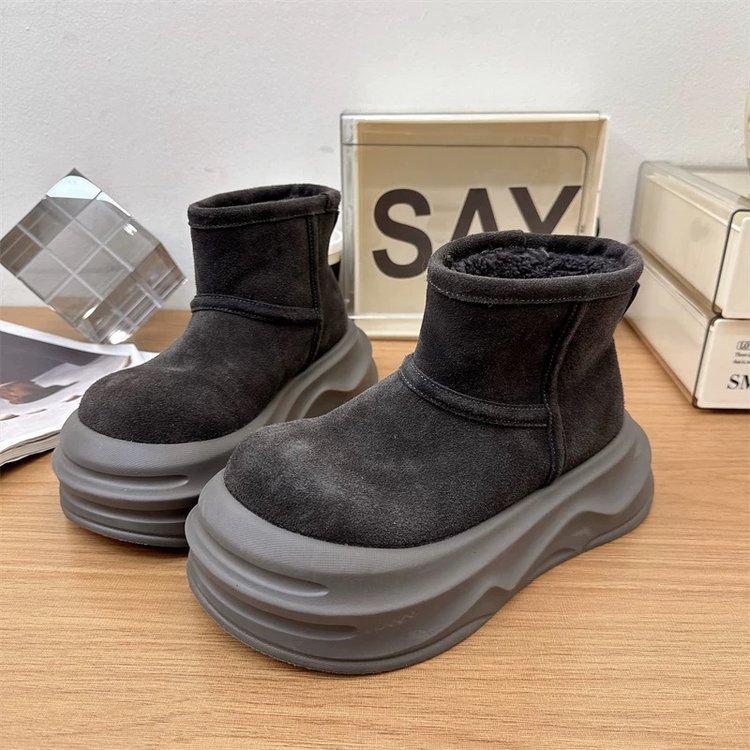 

Clearance special treatment~ Thick-soled heightening big-headed bread snow boots for women 2025 winter velvet warm cotton shoes for women 35