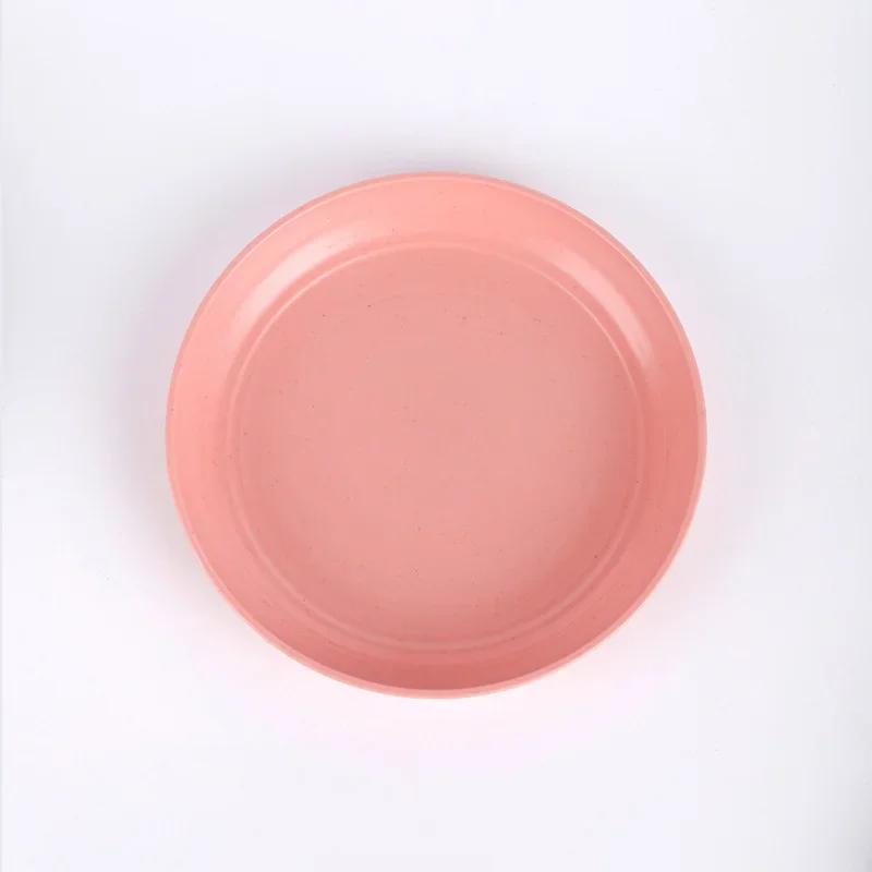 6pcs 15/20/23/25cm Lightweight Unbreakable Wheat Straw Plates Deep Dinner Plate for Kids Toddler Adult Dishwasher Microwave Safe