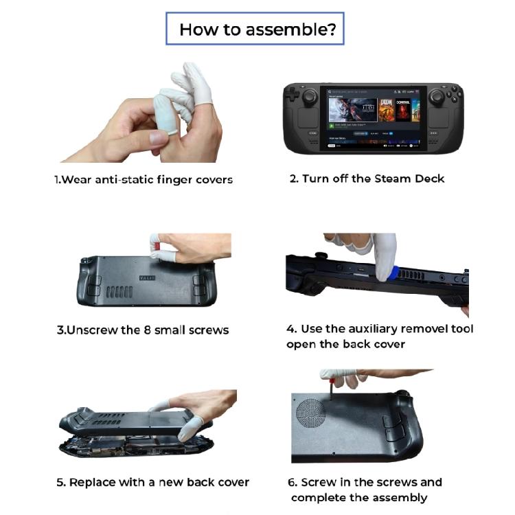 Back Plate Anti Slip Replacement Back Shells Protective Cover Gaming Accessories