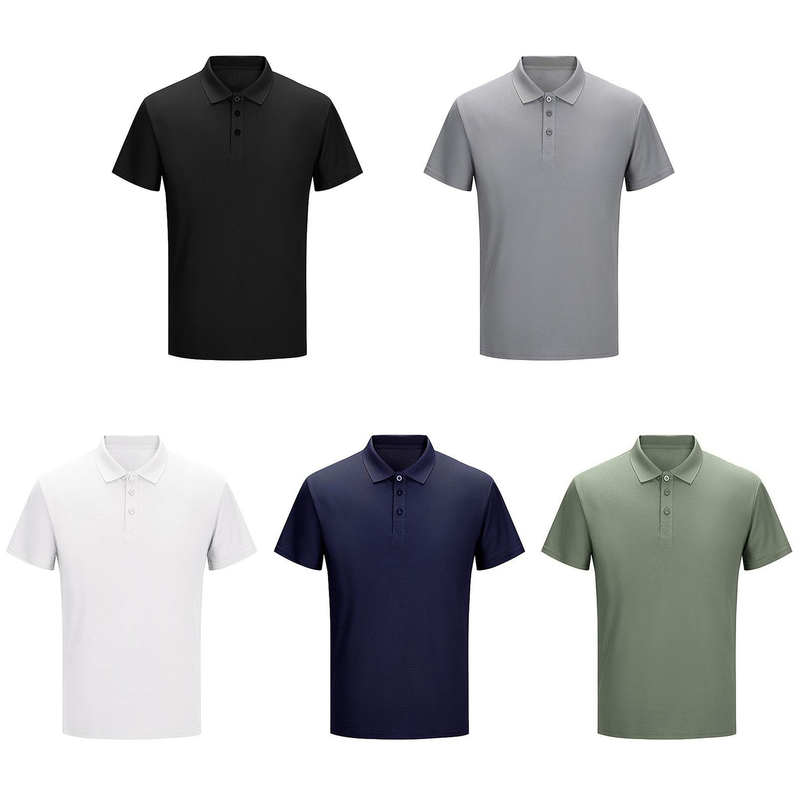 

S-3XL 5Pcs/Set Men Moisture-Wicking Golf Shirt - Turn-Down Collar Short Sleeve Casual Workout T-shirt 3XL разноцветный