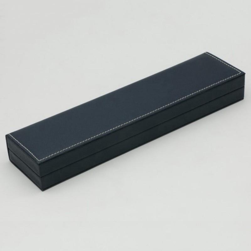 Rounded Corner PU Leather Single Watch Storage Box with Threaded Flip Cover