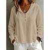 Herbst Winter Mode Lässig Einfarbig Knopf Kapuze Langarm Hemd Damen Oberteil Bluse