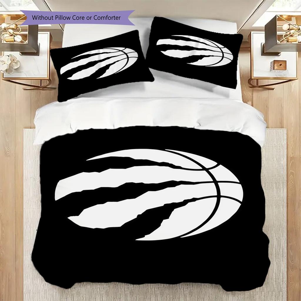 Emblema Pallacanestro Raptors Set da tre pezzi(1 * copripiumino + 2 * federa, senza nucleo)Set biancheria da letto Copripiumino e federa Morbido e confortevole
