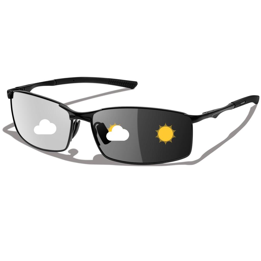Rimerakea Photochromic Unisex Polarized Sunglasses with UV Protection for and Driving Men's Fishing, Baseball, Golf, Running, Cycling,