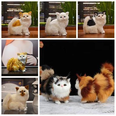 Tier Realistische Katze Stoffpuppe 3D Augen Lebensechte Katze Plüschtier Geburtstagsgeschenk