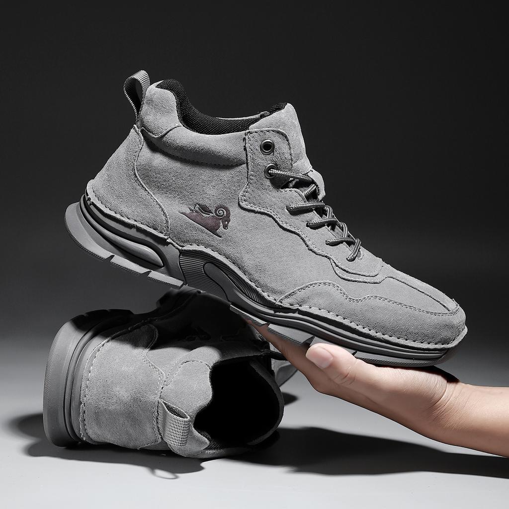 High-top outdoor casual shoes genuine leather men's Martin boots wear-resistant and non-slip large size