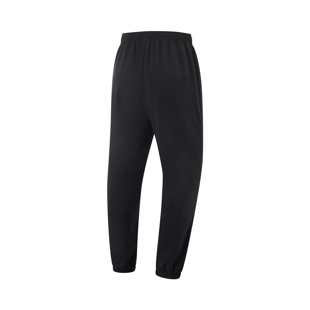 Li-Ning Casual Simple Solid Color Comfortable Elastic Cuffed Knit Sports Pants Men Bottoms Black AYKV485-2