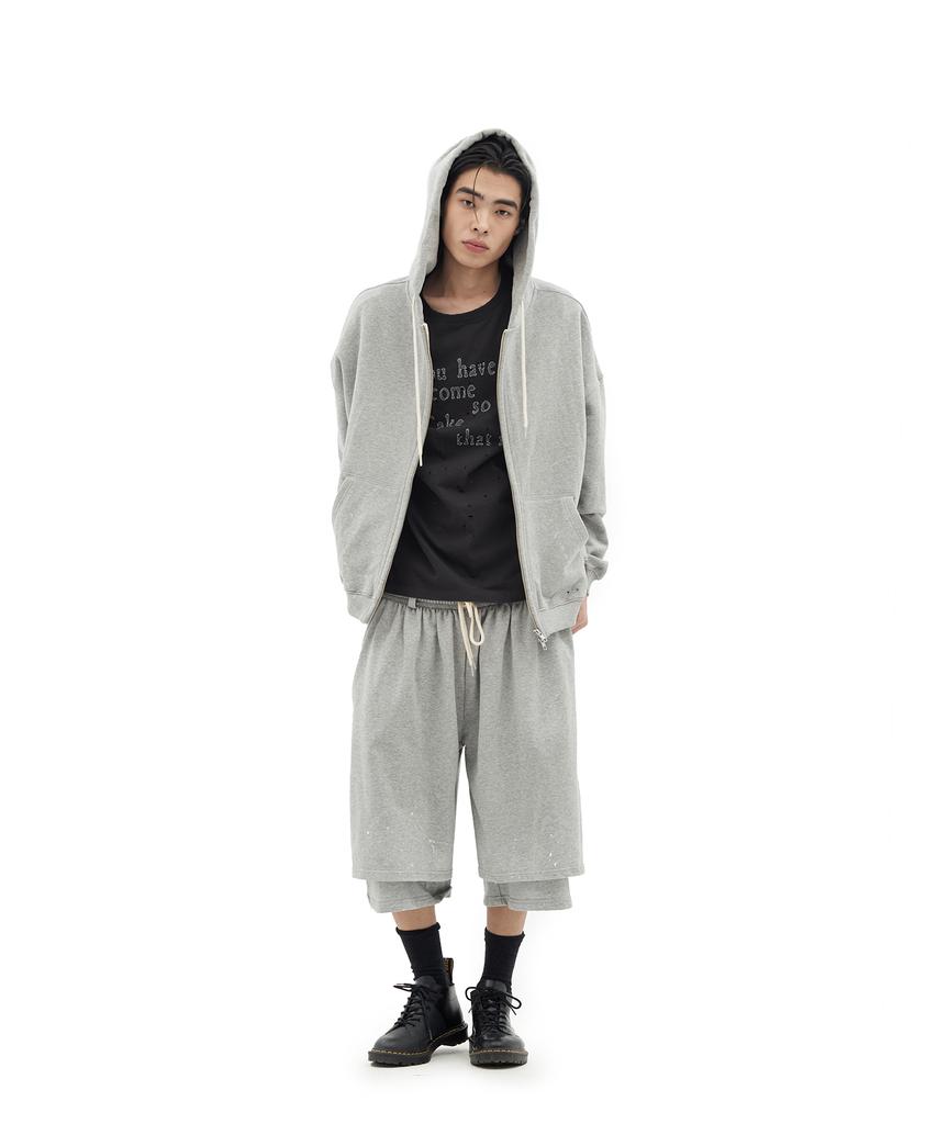 Depeugameoncheu Grunge Text Damaged T-Shirts [Charcoal]
