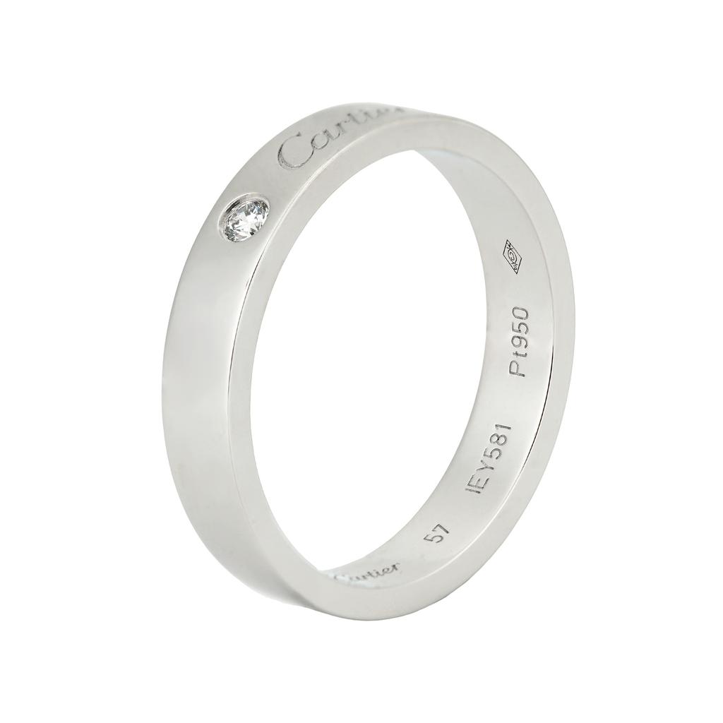 Cartier Anillo de Platino Letra Clásica C De Unisex Anillos B4098200