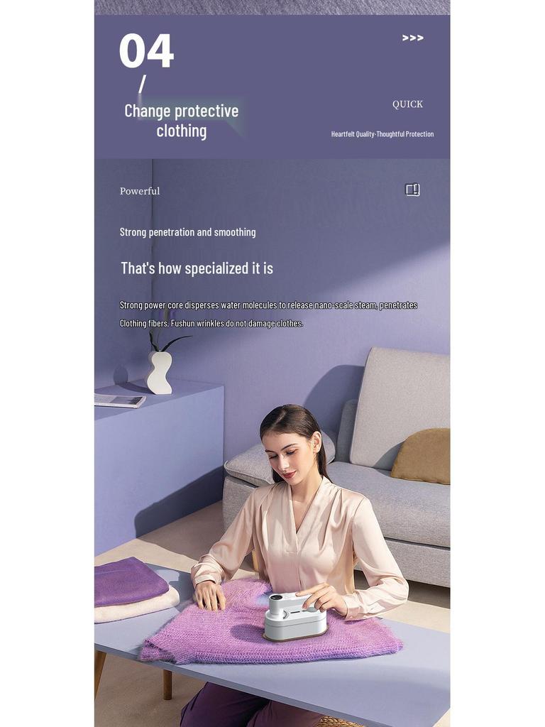 Digital Display Foldable Handheld Steamer: Compact Travel Iron