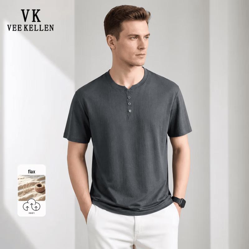 VEE KELLEN Men s Summer Breathable Round Neck T-Shirt M