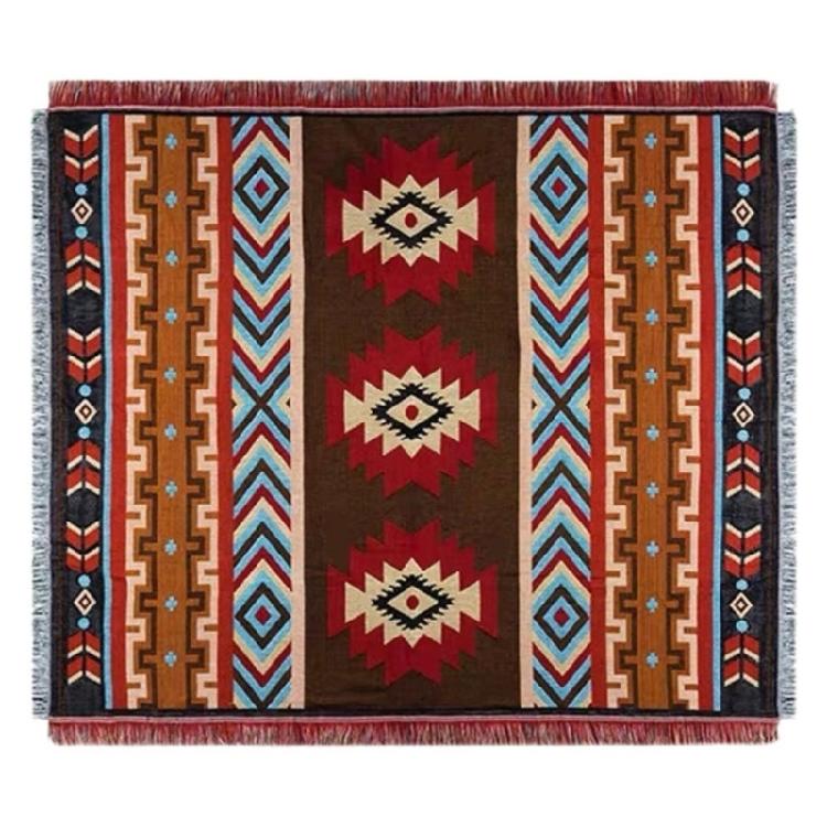 Ethnic Blanket Campings Picnics Mat Travel Rugs with Tassels Campings Equipment