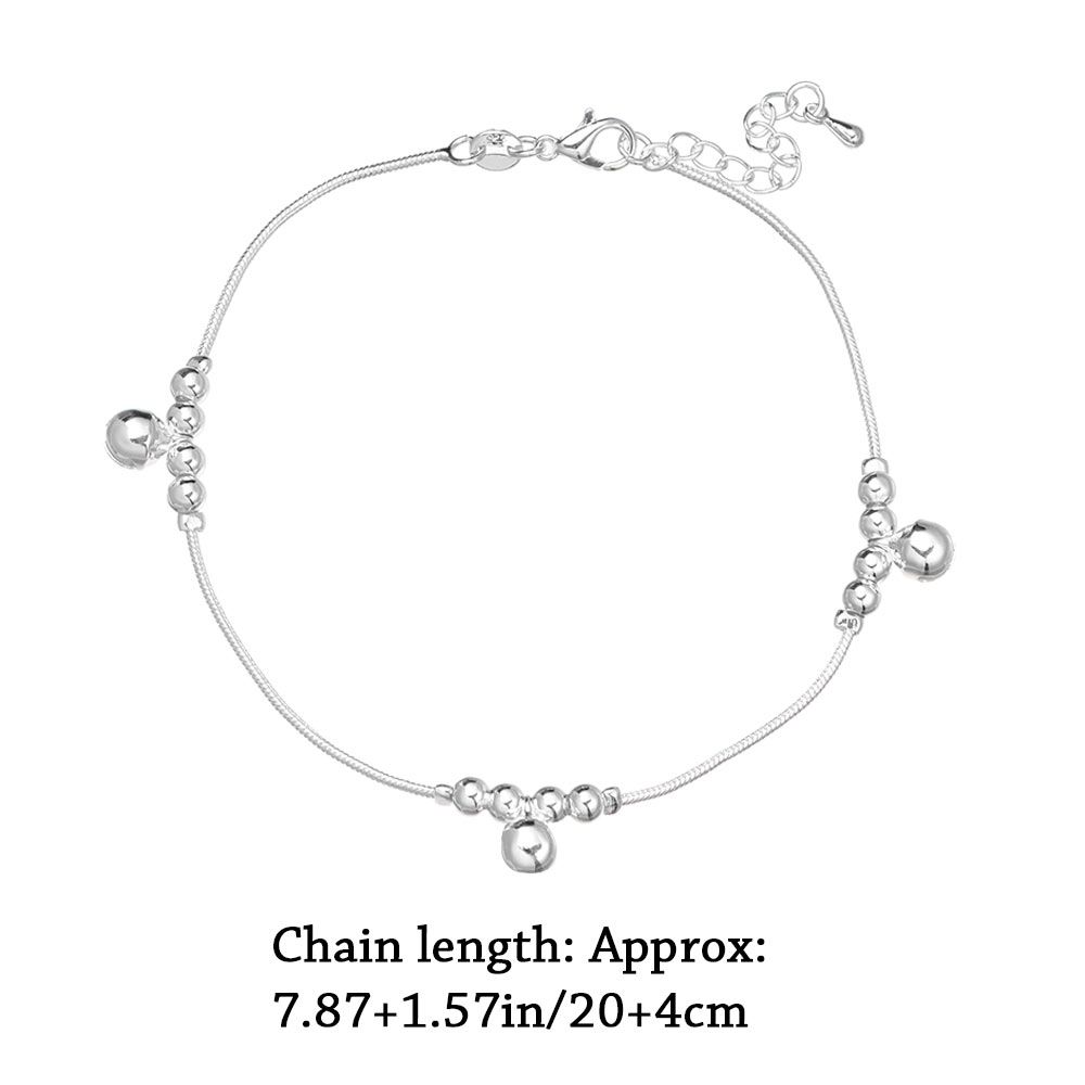 Simple Fashion Jewelry Ankle Bracelet Bells Bead Silver Plated Chain Foot Anklet