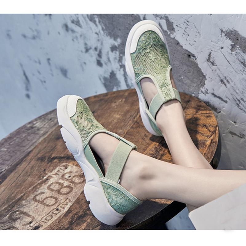 2026 Summer Mesh Shoes Women Sandals Flat Non-slip Brand Ladies Sandals Black White Green Plus Size 41