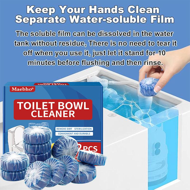 Eco Friendly Toilet Cleaning Block Lightweight Deep Cleansing Long Lasting Aroma Easy To Use Portable Blue Bubble Cleaner