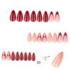 24pcs Manicure Long Almond False Nails Aurora Flower White Edge Press On Nails Detachable French Nail Tips DIY