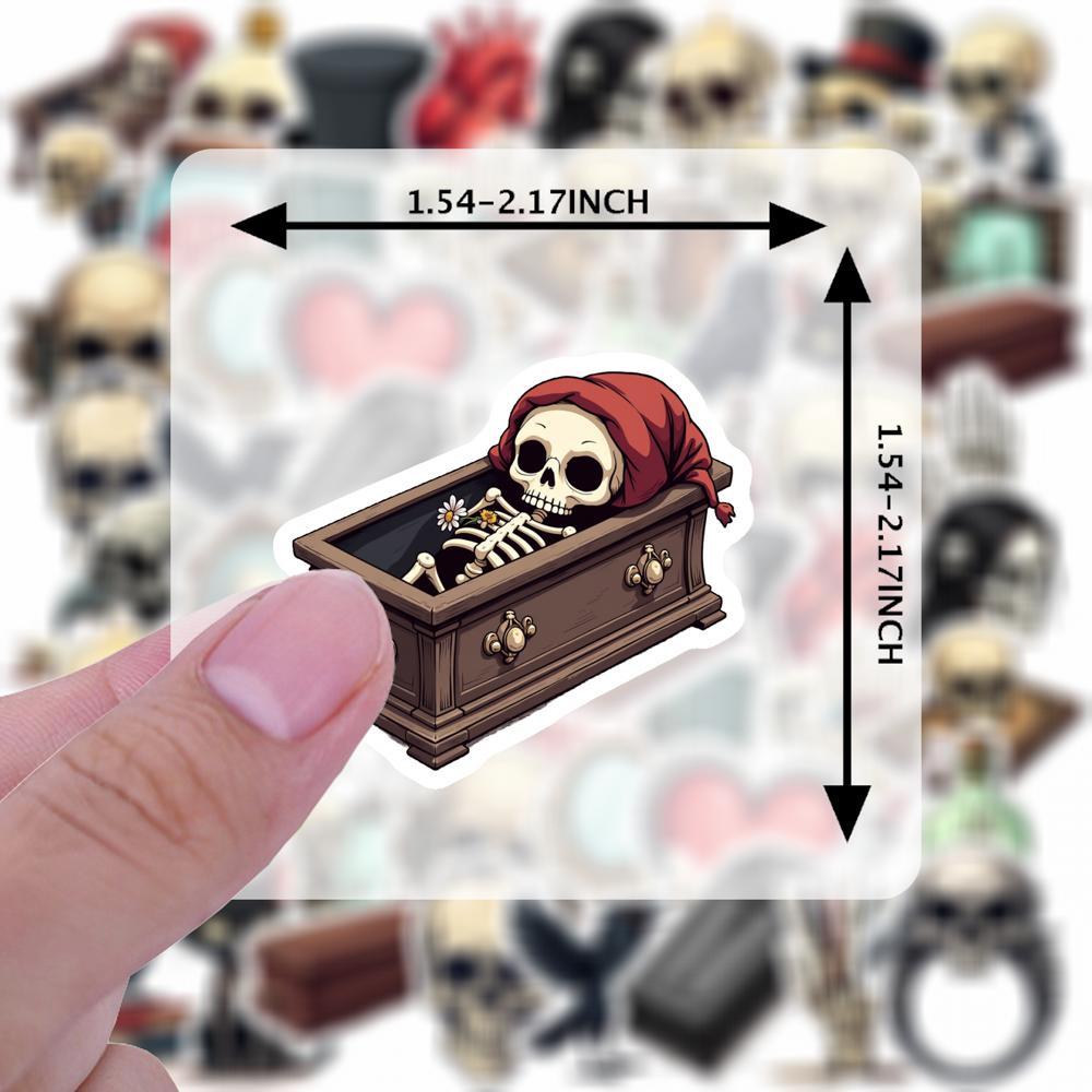 35-100pcs Gothic Skull Stickers Packs Waterproof Diy Skateboard Luggage Laptop Guitar Cool Sticker Decor Gift