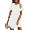 Women's Short-sleeved Button-down Shirt Denim Dress