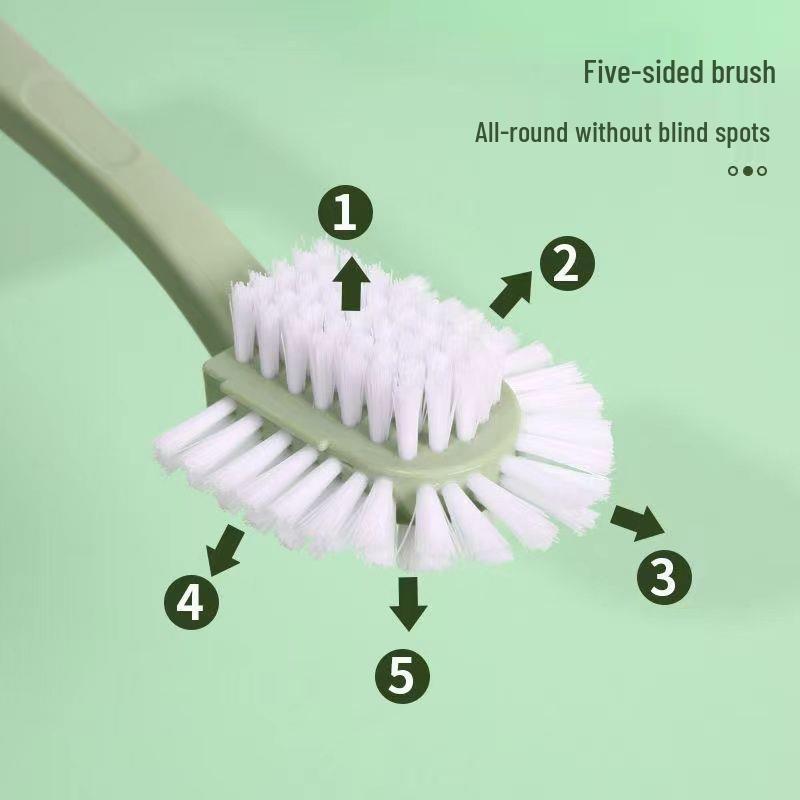Five-Sided Soft Bristle Shoe & Laundry Cleaning Brush - Gentle, Multifunctional Tool for Shoes & Clothes.