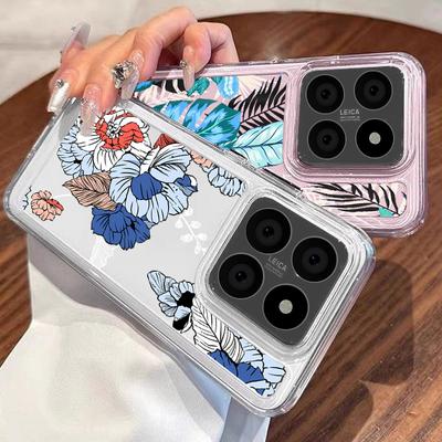 Funda de silicona suave transparente a prueba de golpes con diseño de flores de colores para Xiaomi 13T, 11T Pro, Poco X6, X5 Pro, Redmi Note 13, 12, 11 y 10 Pro Max