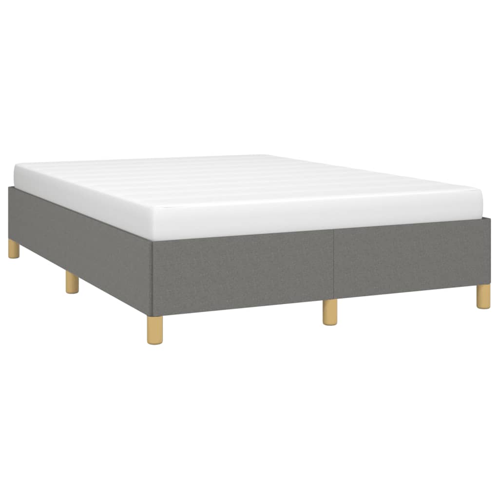 Vidaxl Bed Frame Without Mattress, Dark Gray, 140X190 Cm, Fabric Upholstered