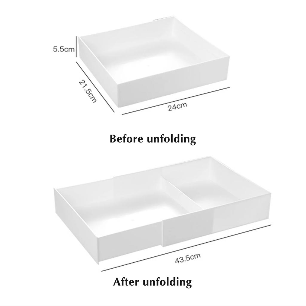 Pull-out Cabinet Organizer Kitchen Sliding Cabinet Basket Organizer  Retractable Drawer Dividers Plastic Cosmetic Storage Box