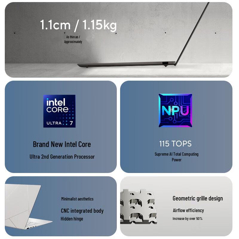 ASUS Zenbook 14 Air OLED AI Laptop, (CN version)