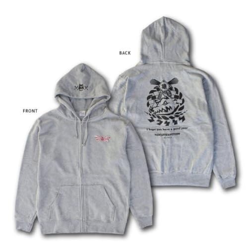 MAN WITH A MISSION 2021 New Year's Sale Merchandise: New Year's Sunrise Logo Hoodie (New Year's Decoration Ver.), Heather Gray, Size L