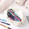 Gentle Style Plaid Design Stationery Pencil Case, Exquisite Soft Material Bow Floral Pattern Printed Pencil Case and Daily Item Storage Bag