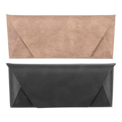uxcell X PU Leather Eyeglass Hard Shell Eyeglass Portable Sunglasses Case for Men and Black and Camel 2-Pack 6.5" 2.6" Case, Anti-Scratch Protector,