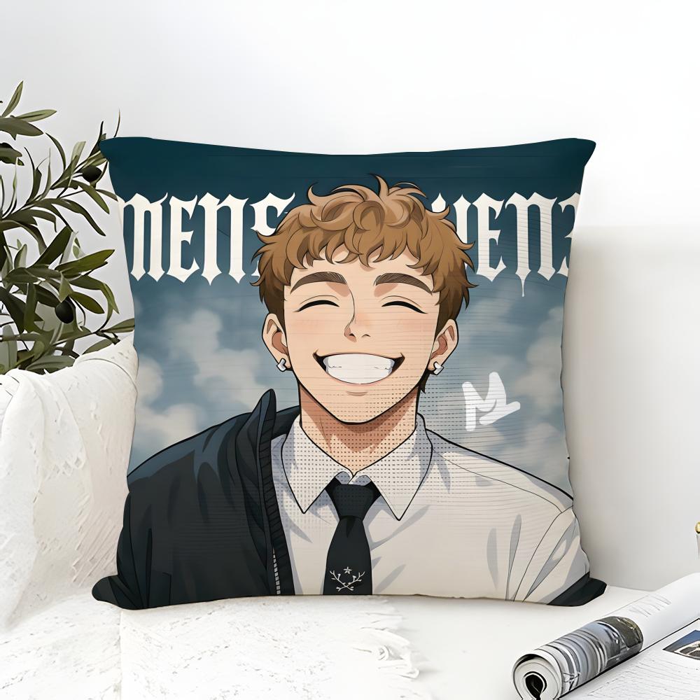 Pillow Case Cotton Linen Fabric Square Zipper Pillowcase Home Decorative Living Room Rapping Singer Music E-Egor Kreed 1