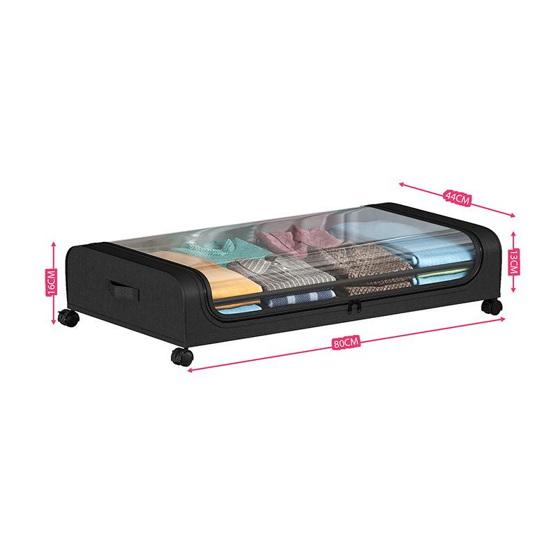 Large Under-Bed Storage Box with Wheels & Dustproof Fabric Lid