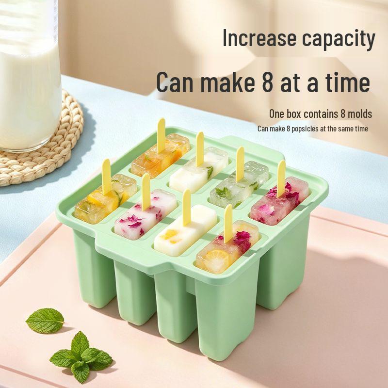 Homemade Cute Cheese Silicone Popsicle Mold for Kids - Ice Cream and Ice Cube Tray