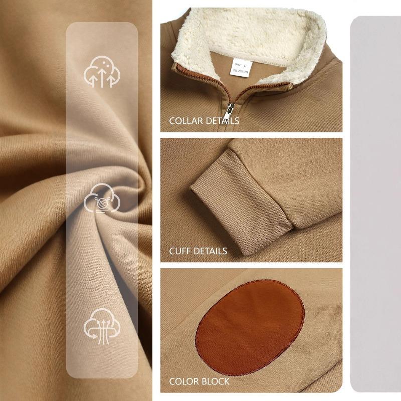 New sweater retro stand-up collar semi-open placket men's long-sleeved casual sports sweater