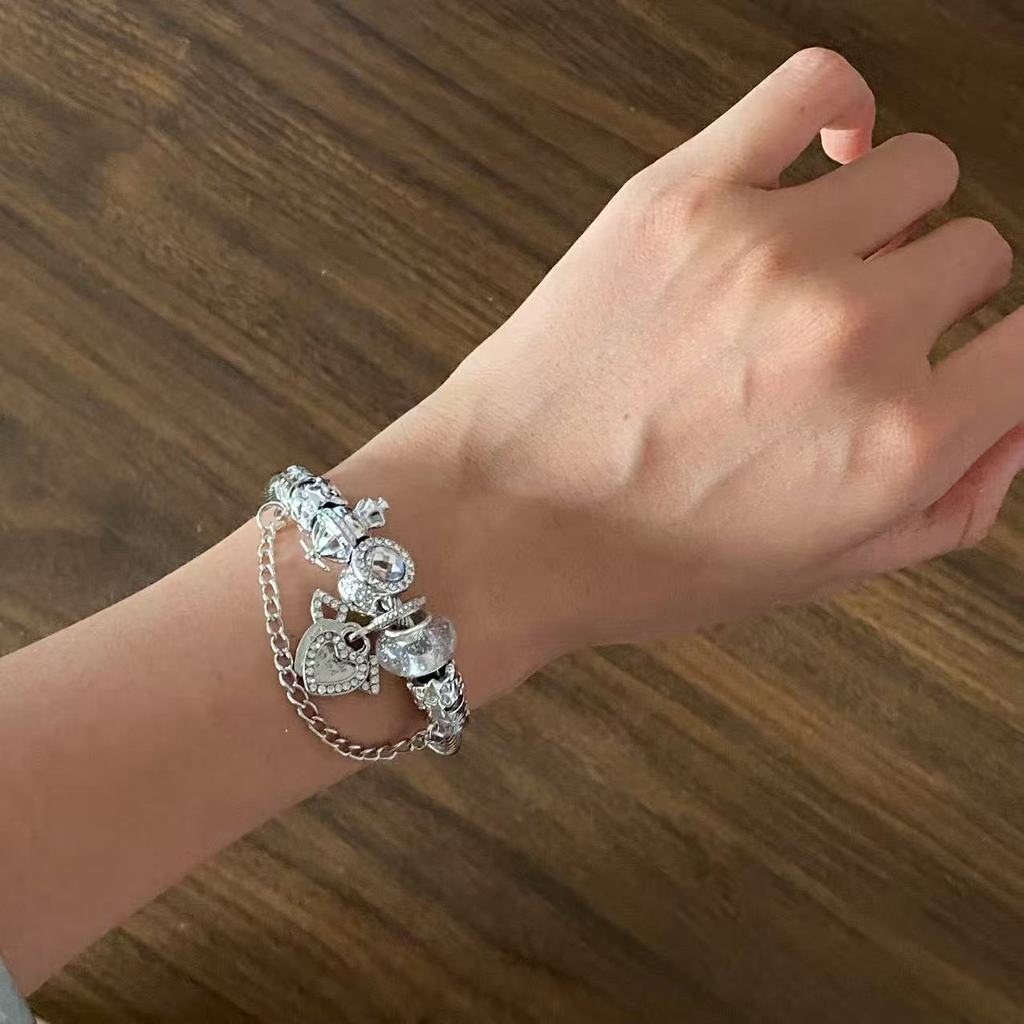 Catena Mano Cupido a Forma di Cuore con Acciaio Inossidabile e Galvanica per Donne Idee Regalo