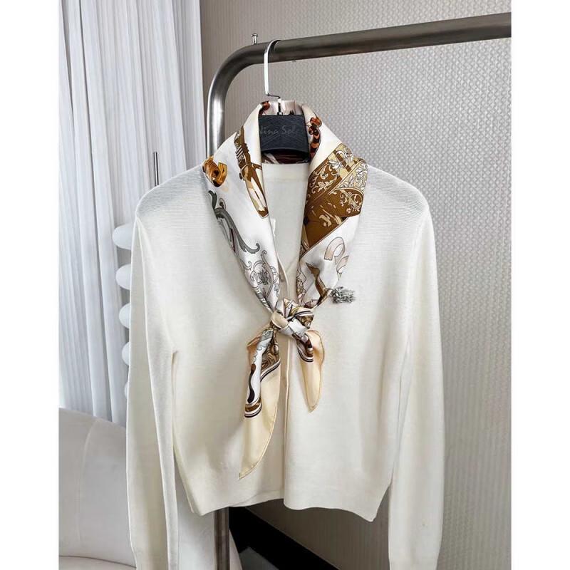 NINA SOLOR Vintage Knight Steed Silk Scarf