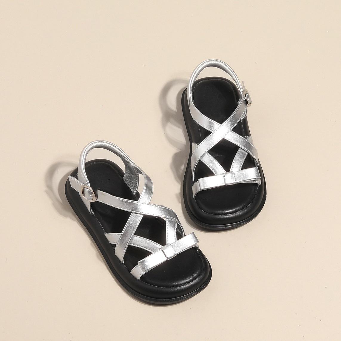 

Girls sandals 2025 summer children s shoes Korean spring shoes soft-soled princess sandals girls medium and older children s fashion hundred 37 inner length 22.8cm чёрный