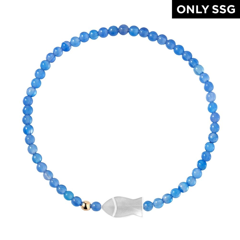 14K Natural Agate Mother-of-Pearl Fish Bracelet Lucky Gift