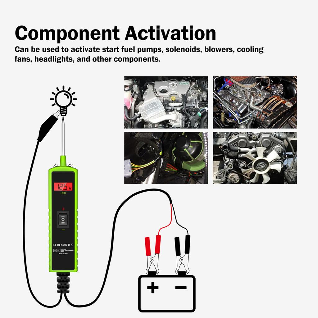 TopDiag P60 Automotive Circuit Tester Car Electrical System Short Tester 6 30V DC with Function LCD Display Flashlight