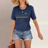 Women's French Round Neck Summer Beach Pattern T-Shirt