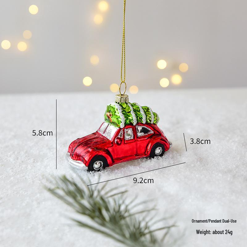 NUCHI Glass Christmas Ornaments: Santa, Snowman, Tree & Colored Balls Decorations