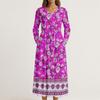 Šaty Pro Ženy Dlouhé Boho Plážové Šaty Elegantní Maxi Šaty Výstřih do V Dlouhý Rukáv Šaty s Kapsami