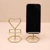 Support de téléphone en métal en forme de cœur Mode Support pour téléphone portable de bureau Support paresseux Organisateur Pour bureau Chambre à coucher Regarder des vidéos Décor