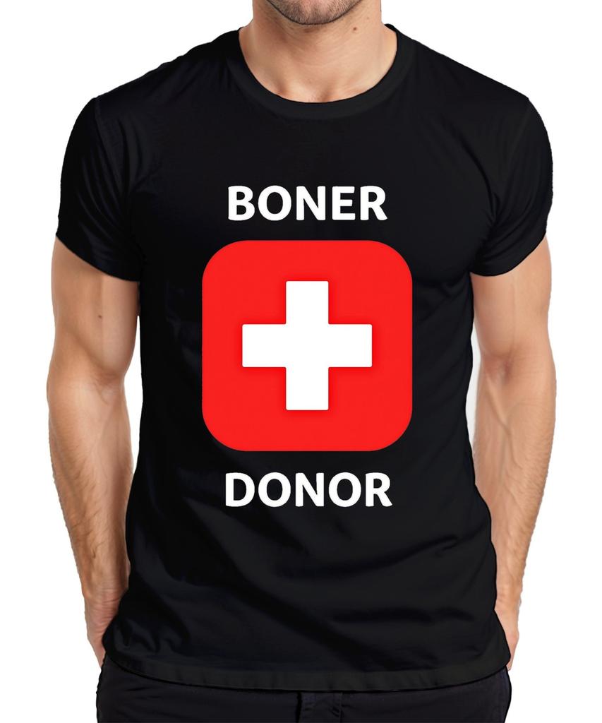 Boner Donor Funny Gift Hen Party Gag Humour Mens T-Shirt