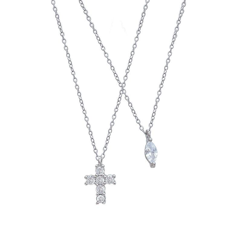 Female Light Luxury Niche Exquisite Simple Double Layered Cross Necklace